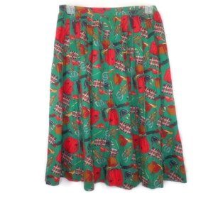 VTG Eagle Eye Equestrian Print Midi Skirt